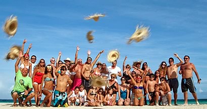 Weeding celebration at Unico beach . Puerto Morelos . Mexico